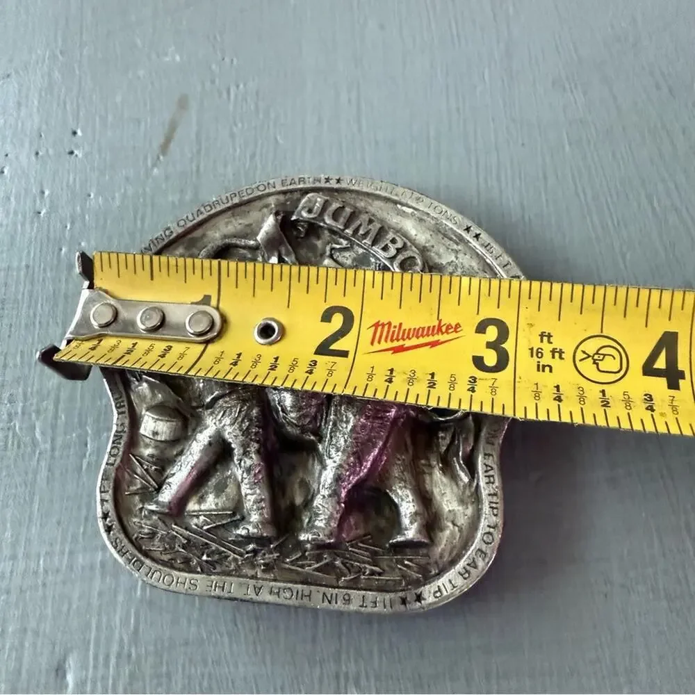 1976 Bergamont Brass Jumbo Largest Living Quadruped Belt Buckle